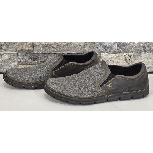BORN Men’s Sawyer Slip On Loafers Canvas Leather Gray/Brown Casual Size 8 | 41 main image 7